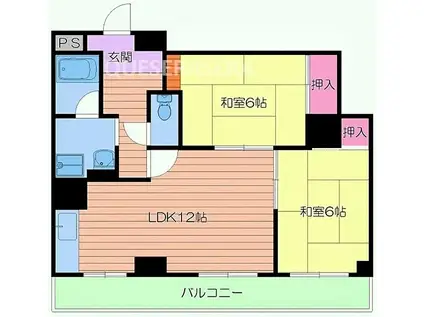 クルバジェ(2LDK/3階)の間取り写真
