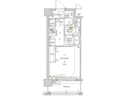 ブレシア多摩川レジデンス(1K/3階)の間取り写真