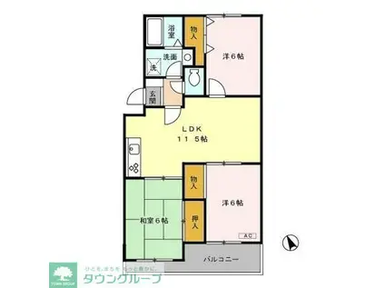 ヴァンベール神山I(3LDK/3階)の間取り写真