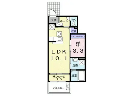 ベルソレイユ(1LDK/1階)の間取り写真