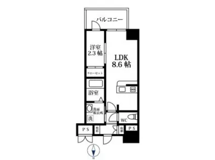 モダンパラッツォ大濠NORD(1LDK/6階)の間取り写真