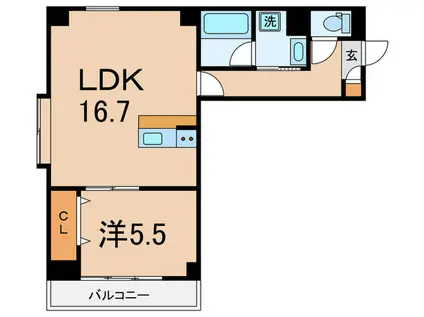 新栄倉ビル(1LDK/6階)の間取り写真