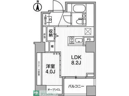 LIGHTHOUSE西新宿(1LDK/9階)の間取り写真