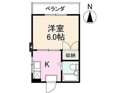 コート藤塚III(1K/1階)の間取り写真