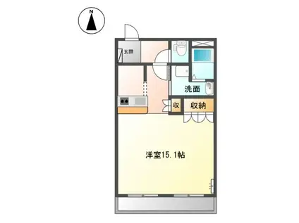 ブリリアントガーデンA(ワンルーム/2階)の間取り写真