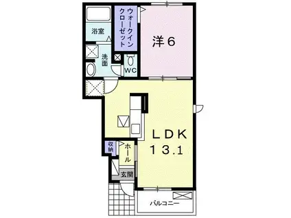 モン アンテリユール原I(1LDK/1階)の間取り写真