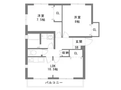 ヴィベント ウールー(3DK/3階)の間取り写真