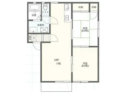 サンハイツⅡ(2LDK/1階)の間取り写真