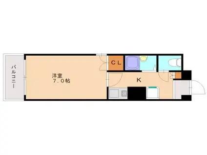 アクト大橋駅南(1K/4階)の間取り写真