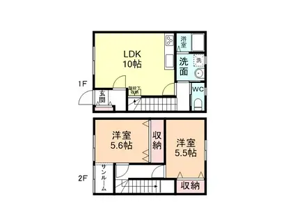 ガーデンヒル上冨居I・II(2LDK/1階)の間取り写真