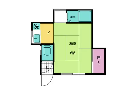 浅見荘(ワンルーム/2階)の間取り写真