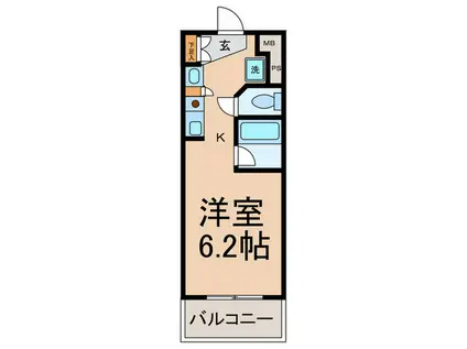 オルト春日井(ワンルーム/4階)の間取り写真