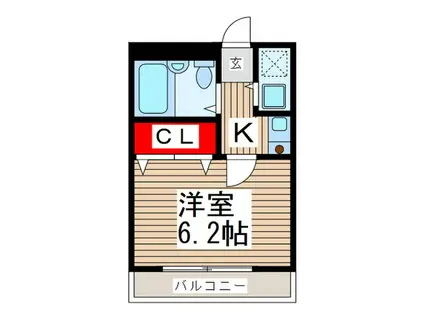 ジュノー(1K/3階)の間取り写真