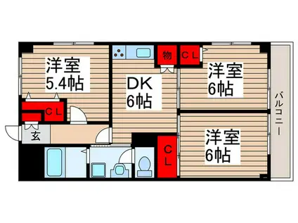 MIYAMA2(3DK/1階)の間取り写真