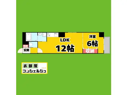 フェリシダージ鶴舞(1LDK/2階)の間取り写真