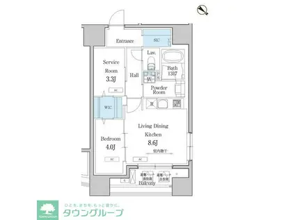 デュオフラッツ池尻大橋(1SLDK/5階)の間取り写真