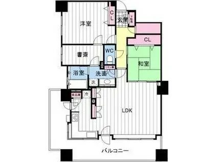 アルス近代美術館ウエスト(2SDK/6階)の間取り写真