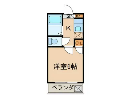第二富士レイホ-ビル(1K/2階)の間取り写真