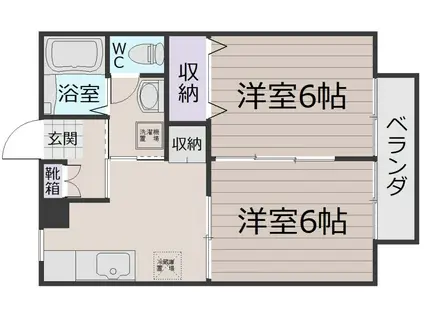 グレースコートF(2K/2階)の間取り写真