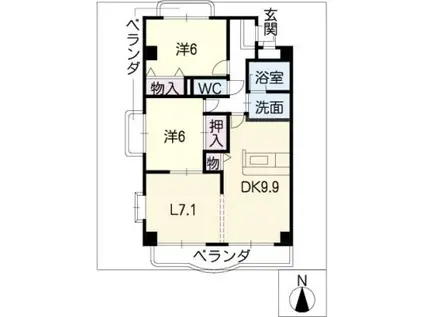 プログレス21(2LDK/2階)の間取り写真
