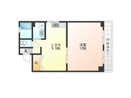 いしだビル(1LDK/3階)の間取り写真