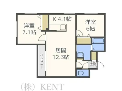 LA NATURE(2LDK/3階)の間取り写真