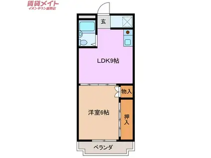 アークビレッジA棟(1LDK/2階)の間取り写真