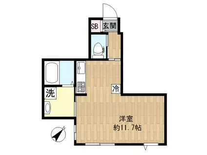 イル・ポスト・ソレジャート(ワンルーム/1階)の間取り写真