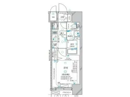 ディアレイシャス名古屋太閤通(1K/10階)の間取り写真