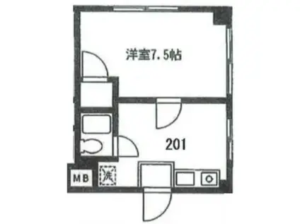 メゾンリベラ(1K/2階)の間取り写真