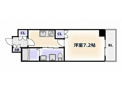 ノエラニー岸里(1K/5階)の間取り写真