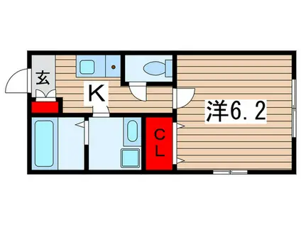 フェルカ天台(1K/1階)の間取り写真