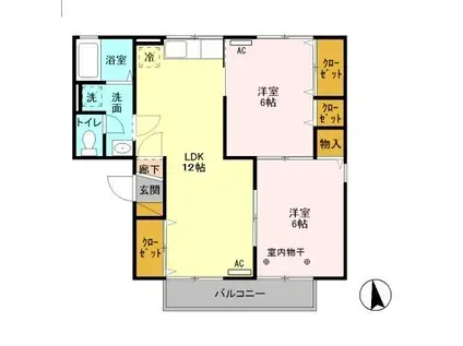 グレイスエステート(2LDK/1階)の間取り写真