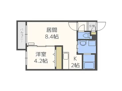 プリエ美園(1LDK/2階)の間取り写真