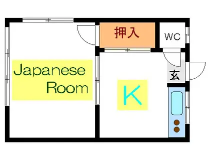 茜荘(1K/2階)の間取り写真