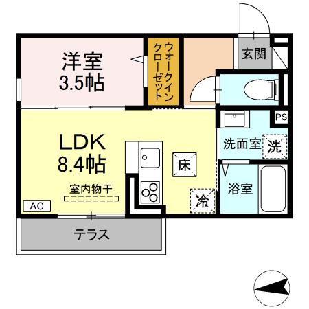 ロイヤルステージ横浜町(1LDK/1階)の間取り写真