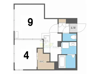 ONE-KIKUSUI(1LDK/4階)の間取り写真