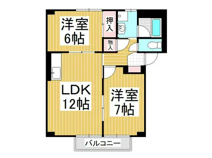 SURPLUS83 B棟(2LDK/1階)の間取り写真
