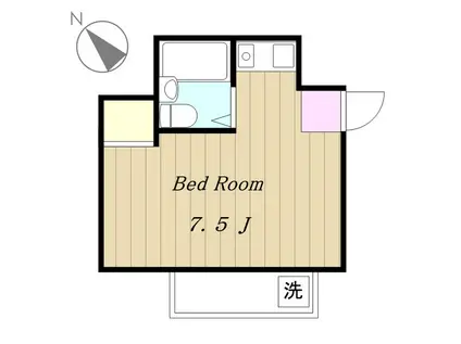 コーポリバーサイド(ワンルーム/1階)の間取り写真