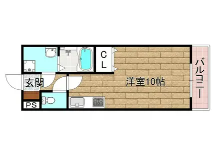 ベルファ古曽部(1K/2階)の間取り写真