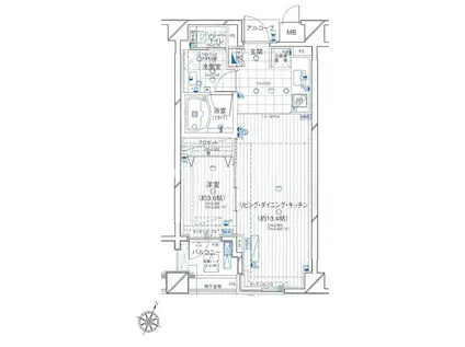ダイナシティ三宿(1LDK/4階)の間取り写真