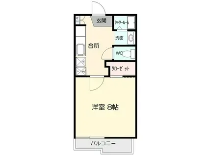 アビィロード(1K/1階)の間取り写真