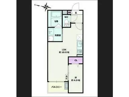 JACK KINJOI(1LDK/2階)の間取り写真