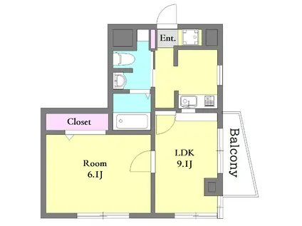 ドーヴィルマンション(1LDK/2階)の間取り写真
