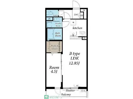 ラサンテ湘南(1LDK/2階)の間取り写真