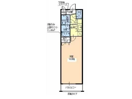 フジパレス津久野II番館(1K/2階)の間取り写真
