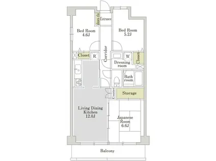 アーバンパーク常盤台公園 B棟(3LDK/4階)の間取り写真