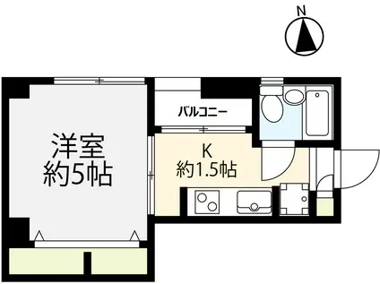 アーバンハウス駒場II(1K/2階)の間取り写真