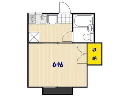 ストリーム司(1K/2階)の間取り写真