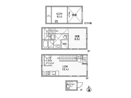 FLUFFY自由が丘(1LDK/1階)の間取り写真